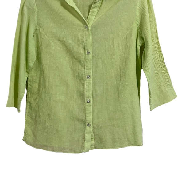 Fresh Produce 3/4 Sleeve Button Down Cotton Shirt - Picture 3 of 8